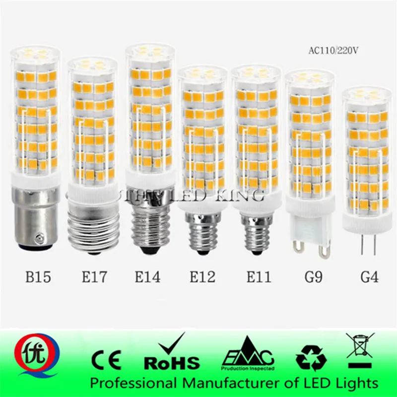 Полный новый светодиодный светильник G9 G4 E14 7W 9W 12W 18W 20W 25W SMD 2835 кукурузная Лампа 220V