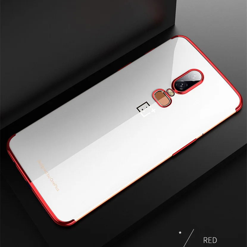 Ultra Thin Soft Transparent TPU Case For Oneplus 6t clear plating bumper cover for 6 t One Plus Phone Capa | Мобильные телефоны и