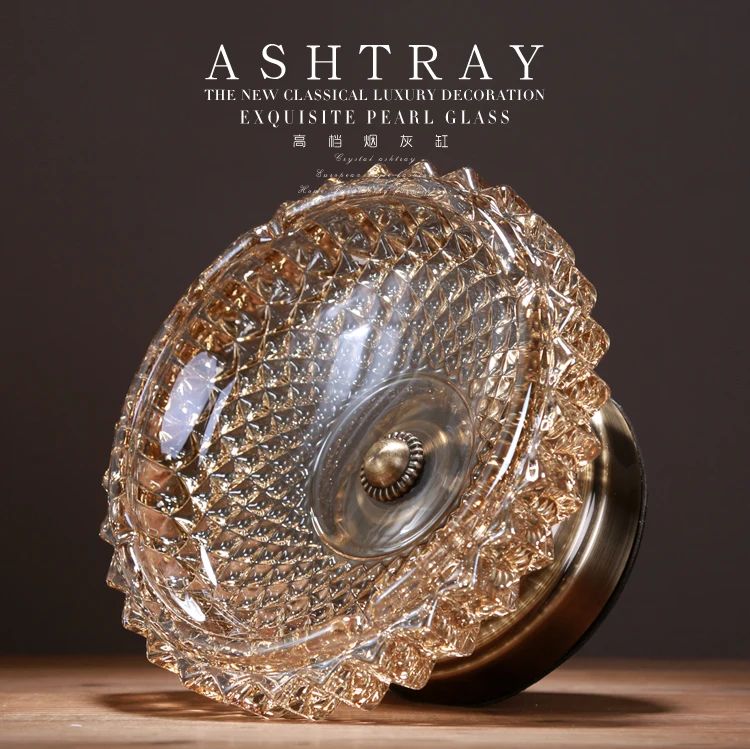 Металлическая пепельница с кристаллами милое украшение для стола|ashtray metal|decorashtray
