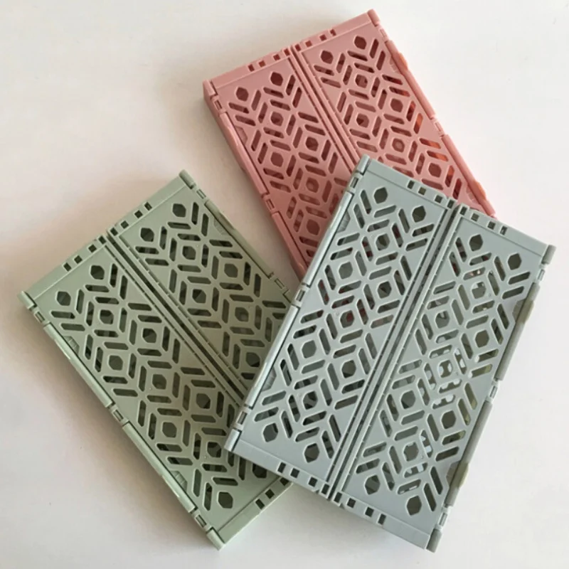 Модная складная пластиковая Штабелируемая корзина для хранения органайзер