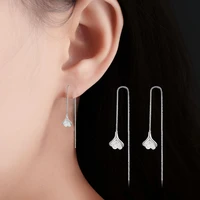 hot sale promotion new fashion sweet leaves design 925 sterling silver drop earrings for women girls jewelry gift