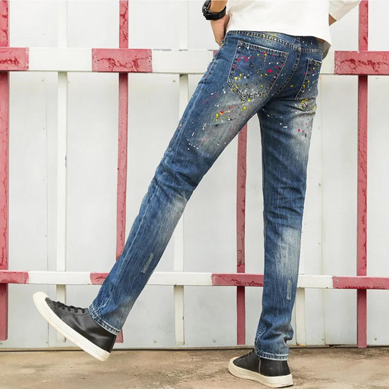 Мужские Джинсы Светло-Голубой Марка Модельер Повседневная Блеск Месте Джинсовые