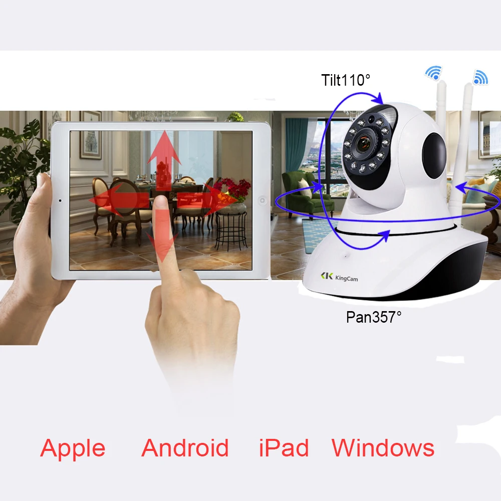 Kingcam HD 360 P Wifi ip камера 1080 градусов вращение ночного видения сетевое наблюдение