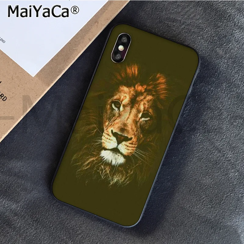MaiYaCa Animaux Лев новое поступление черный сотовый Чехол для телефона для iphone 11 pro 6S 6plus 7plus 8 8Plus X Xs MAX 5S XR