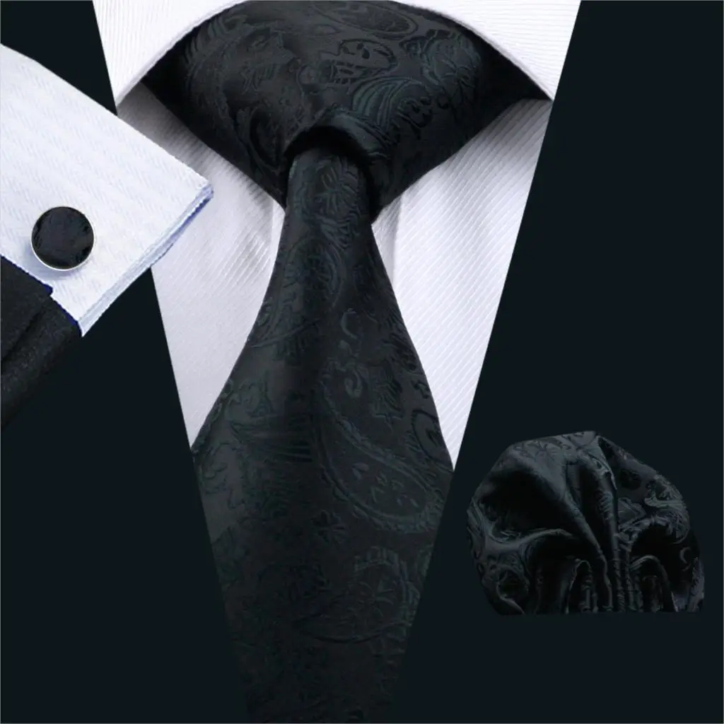 Мужской классический жаккардовый тканый галстук и запонки|tie hanky cufflink set|cufflinks settie