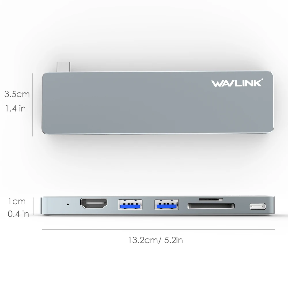 Wavlink usb-хаб 3,0 USB-C порт к HDMI 4k видео USB3.0 SD и TF/Micro SD кардридер мини док-станция для MacBook Pro USB порты