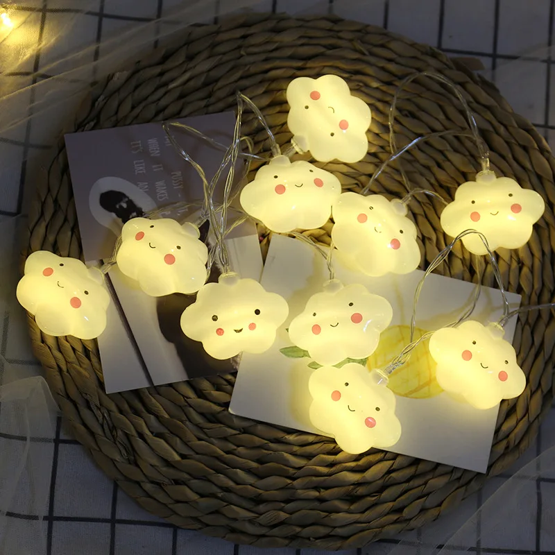 1 5 м/10 светодиодный s облако улыбка лицо строка огни Батарея Indoor декоративный