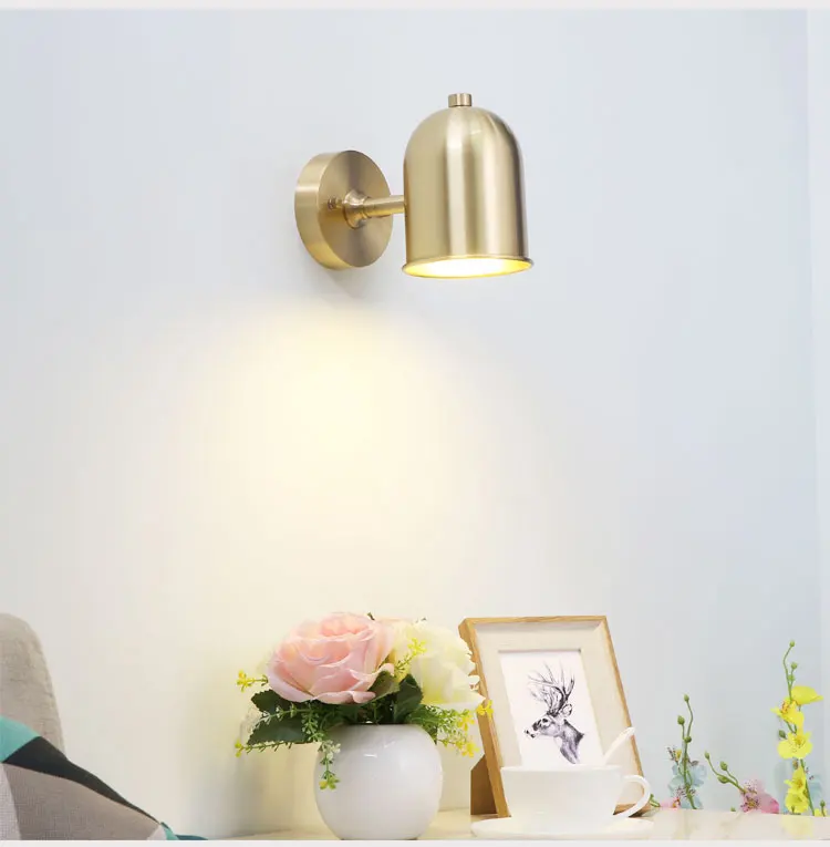 IWHD медный светодиодный настенный светильник Светильники для лестницы спальни