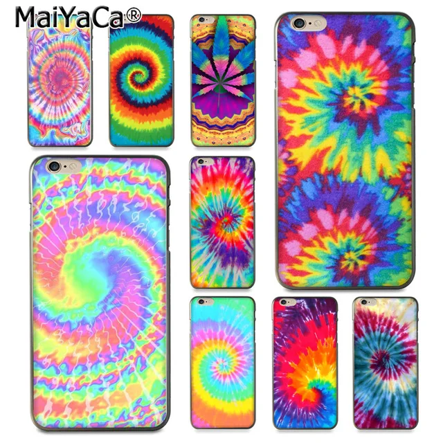 MaiYaCa галстук краска узор батик Радуга для iPhone 4S SE 5C 5S 6S 7 8 Plus X XR XS MAX черный мягкий чехол телефона резиновый