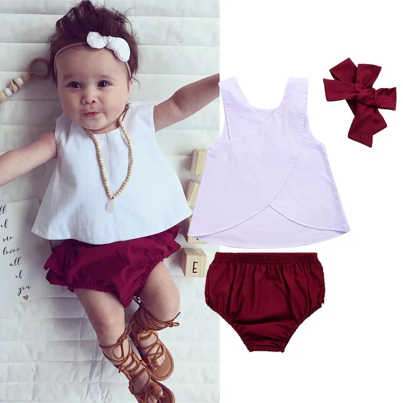 3 шт. жилет + шорты повязка на голову для девочек|baby girl|designer baby girlkids girl |