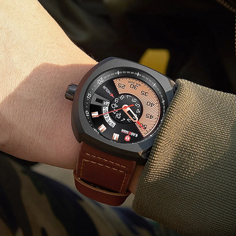 Оригинальные спортивные мужские часы военные кварцевые квадратные высокое