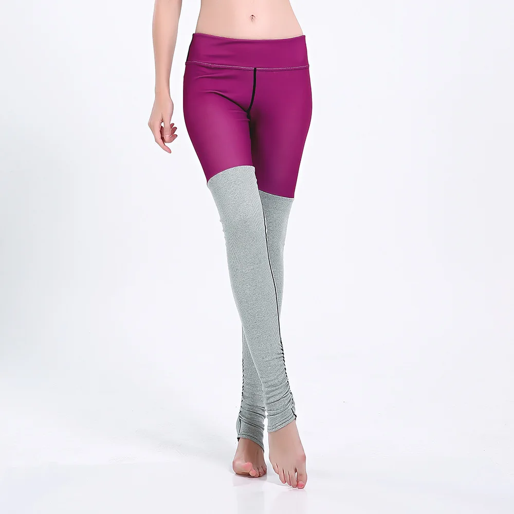 Женские повседневные леггинсы для фитнеса синие фиолетовые серые лоскутные