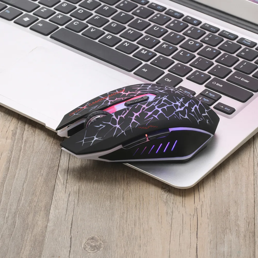 Перезаряжаемая Беспроводная Бесшумная мышь со светодиодной подсветкой USB