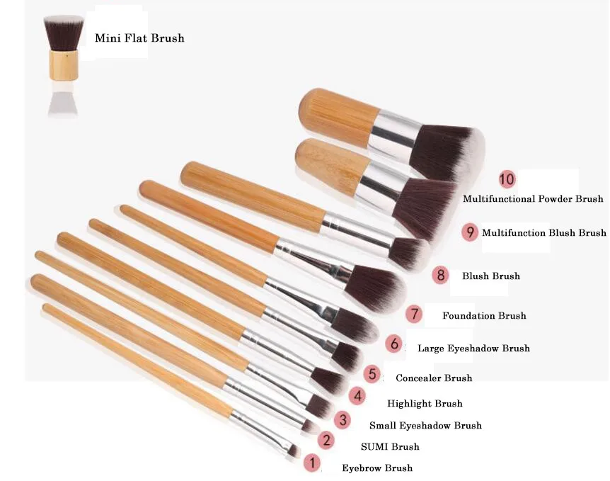 Bittb 11Pcs Makeup Brush Kits Eyelash Eyeshadow Concealer Foundation Powder Blush Cosmetics Blendring Tools | Красота и здоровье
