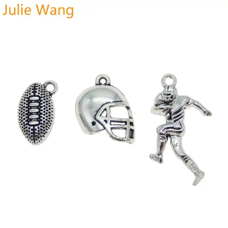 Julie Wang 15 шт. Американский футбол спортивные подвески из Сплава Антикварные