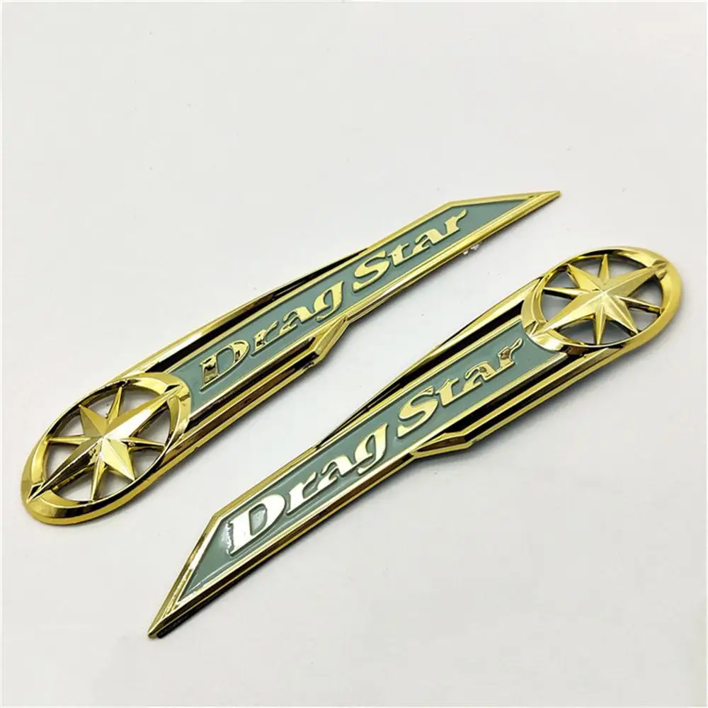 Золотой Dragstar газа бейдж для бензобака эмблема перетащите наклейки "Звезды" наклейки для Yamaha Vstar XVS XV 400 650 XV400 XVS400 1100 - Цвет: Золотой