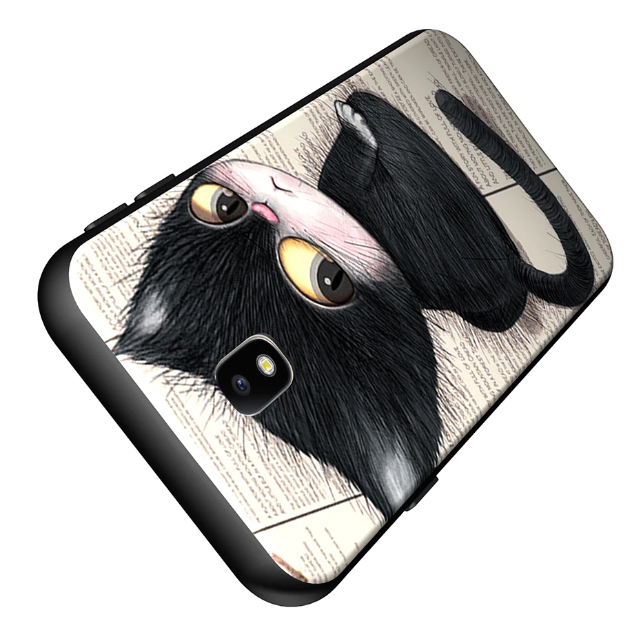 Чехол из TPU DAGUDON Relief для Samsung Galaxy J3 2017 (модель J330) с милым котом, мягкий силиконовый чехол для мобильных телефонов Galaxy.