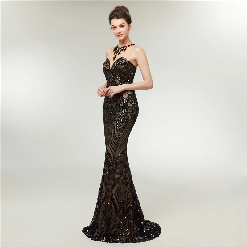 Forevergracedress черный цвет вечерние платья с блестками Элегантный Русалка официальная Вечеринка платья большого размера индивидуальный заказ