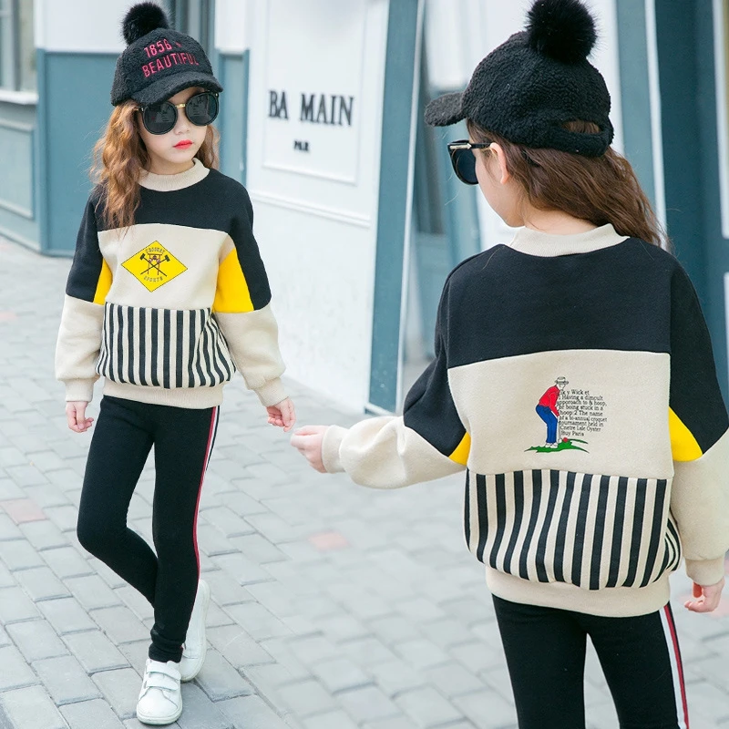 Осень 2019 детские толстовки для девочек свитшоты хлопковые пуловеры с мультяшным