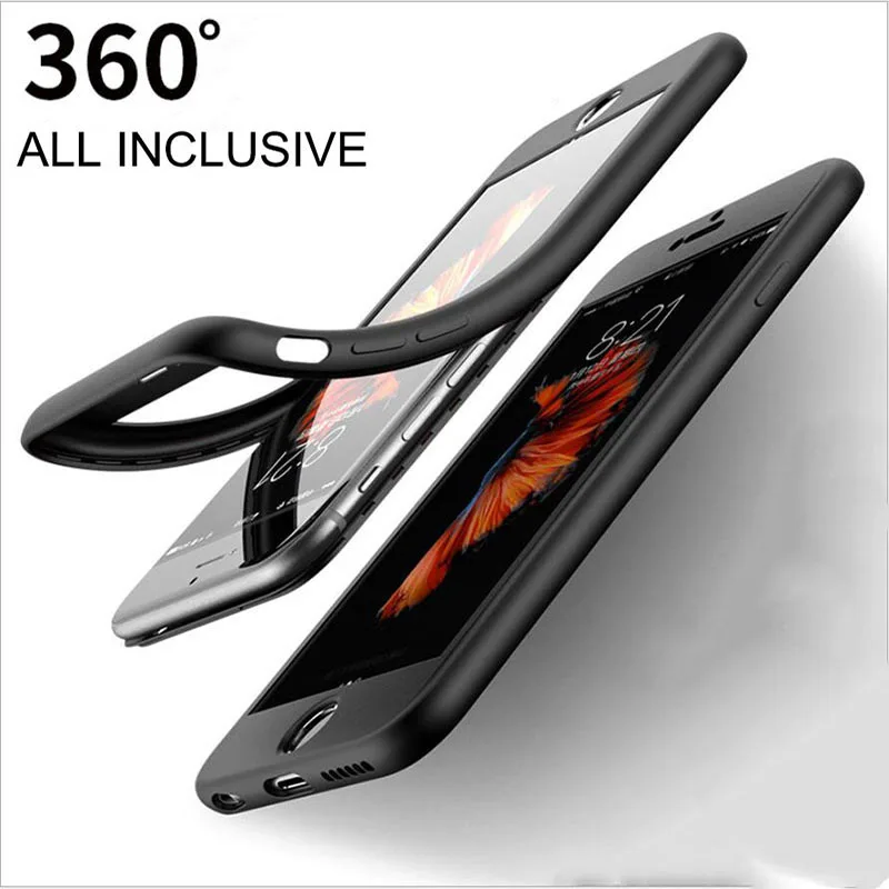 Роскошный 360 градусов полный чехол для iPhone 5 S SE X силиконовый мягкий TPU 6 6s 7 8 plus fundas
