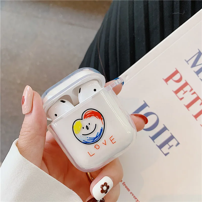 Cartoon Graffiti Case For Airpods Cute Bluetooth Earphone Protective Cover Air pods Accessories TPU Silicone Headphones Box | Электроника
