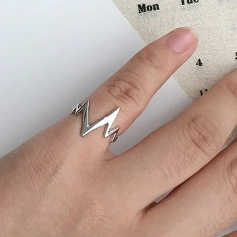 Новинка 2019 модное простое кольцо в стиле панк с ЭКГ сердцебиением и хвостом носка