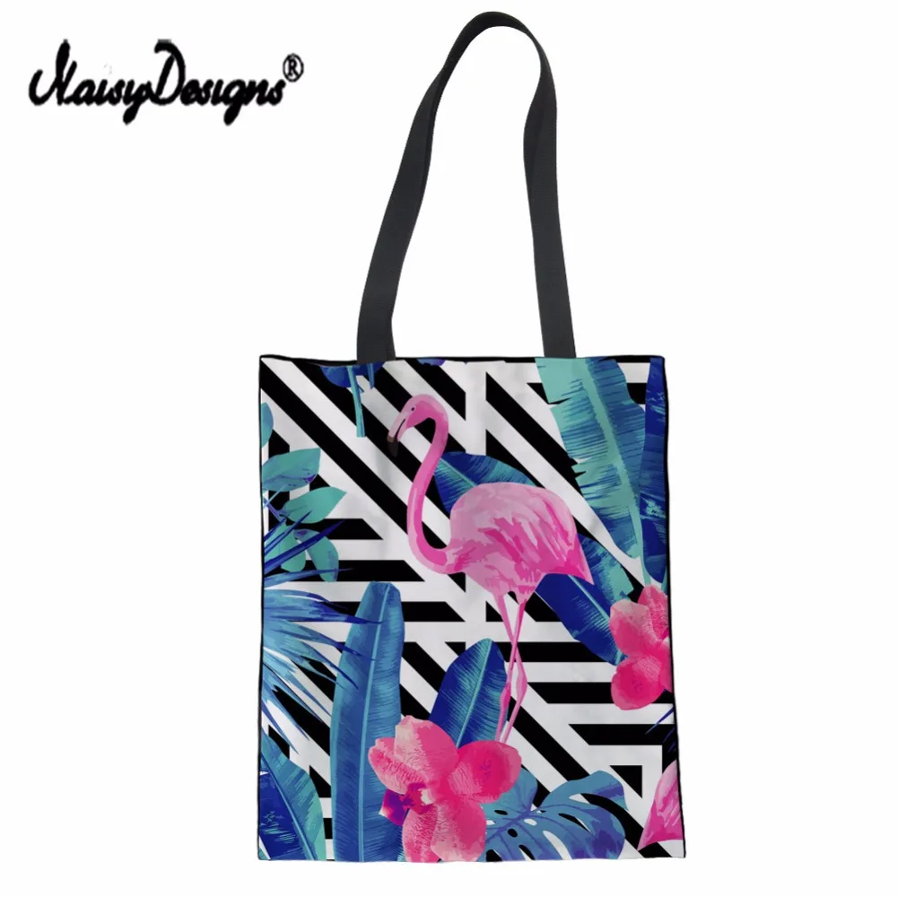 NoisyDesigns Для женщин Фламинго печати Сумка Многоразовые Sac Shopping податливым Tissu