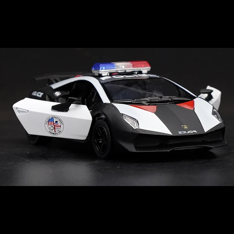 Kinsmart 1:38 Sesto Elemento Police Toy Car литой Сплав модель автомобиля игрушка с откатом для