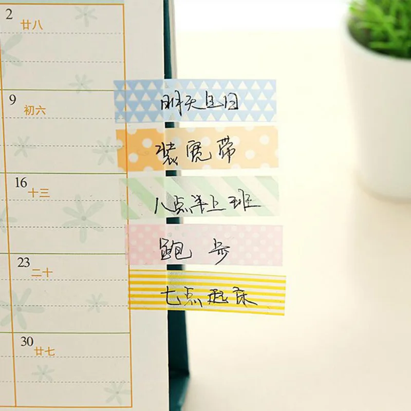 Милый кавайный цветной ПЭТ блокнот для заметок Липкие заметки Скрапбукинг