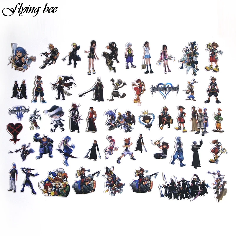 Flyingbee 50 шт. Kingdom Hearts водонепроницаемый стикер s детская игрушка наклейка для DIY багажа ноутбук настенный автомобиль украшение телефона X0038