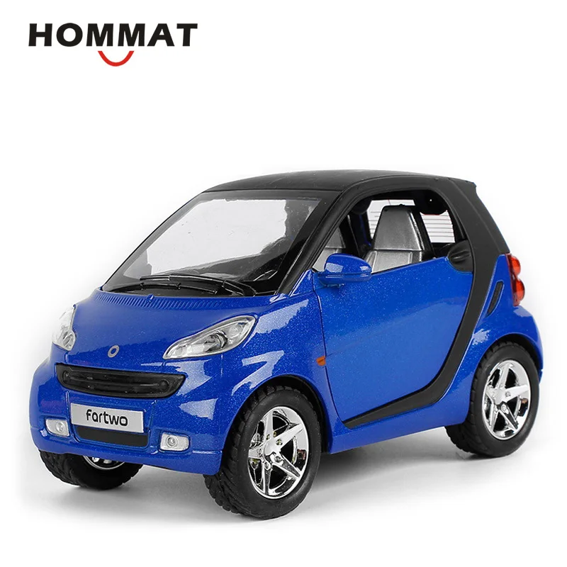Blue HOMMAT 1:24 моделирование Smart ForTwo литье под давлением игрушечный автомобиль модель металлическая Черная пятница детский подарок Машинки Игрушки для детей - Цвет: Blue