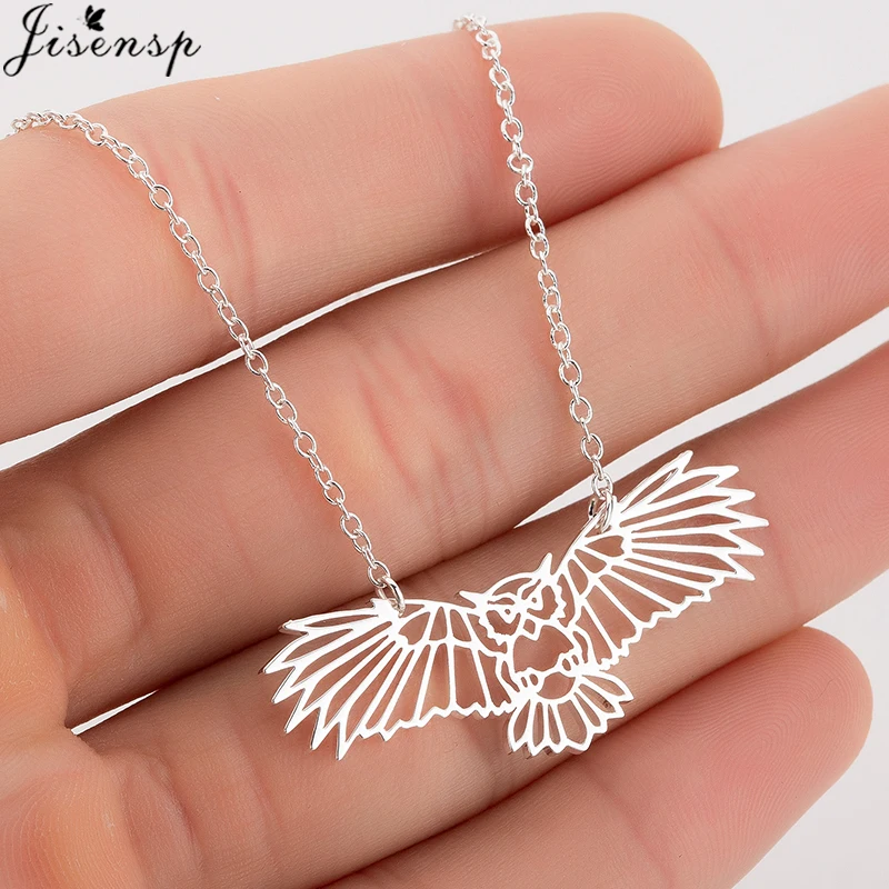 Женское винтажное ожерелье Jisensp массивное ювелирное изделие в форме Совы оригами