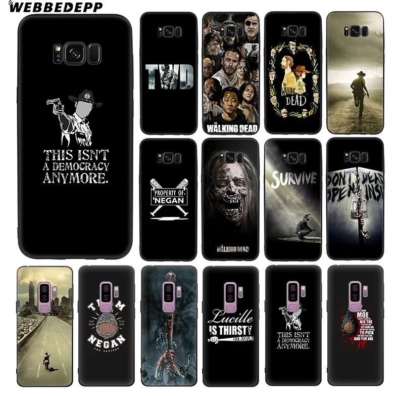 WEBBEDEPP The Walking Dead Soft TPU Silicone Case for Samsung Galaxy S10 S10e S9 S8 Plus S7 S6 Edge & J6 |