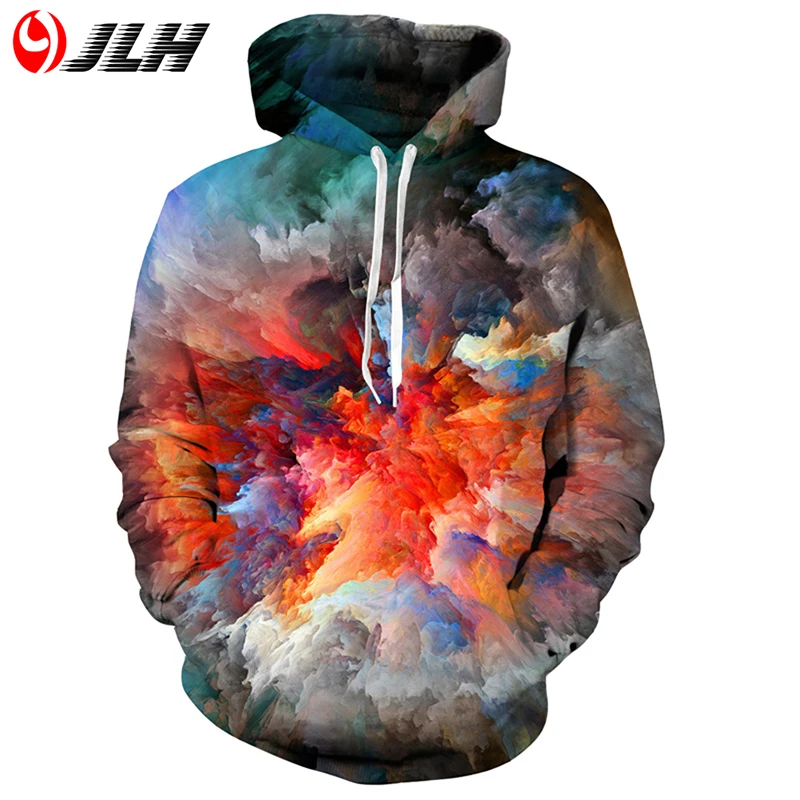 Jlh oversize-свитшот 3D толстовки мужские для мужчин черный пуловер с капюшоном череп