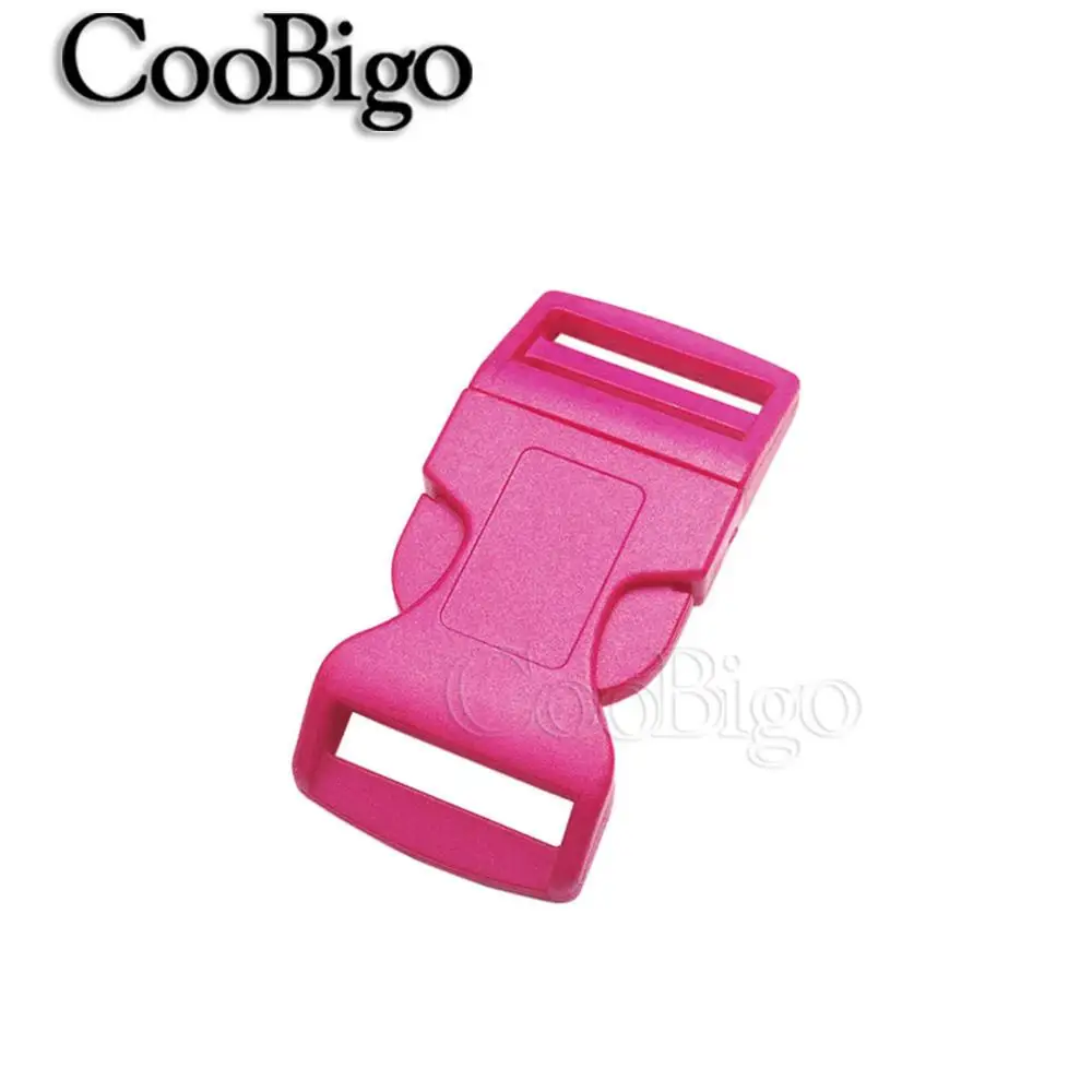 Pink 10 шт. 3/"(19 мм) красочные пластиковые изогнутые боковые пряжки для паракордового браслета, открытый рюкзак, ремень, сумка, аксессуары для DIY - Цвет: Pink