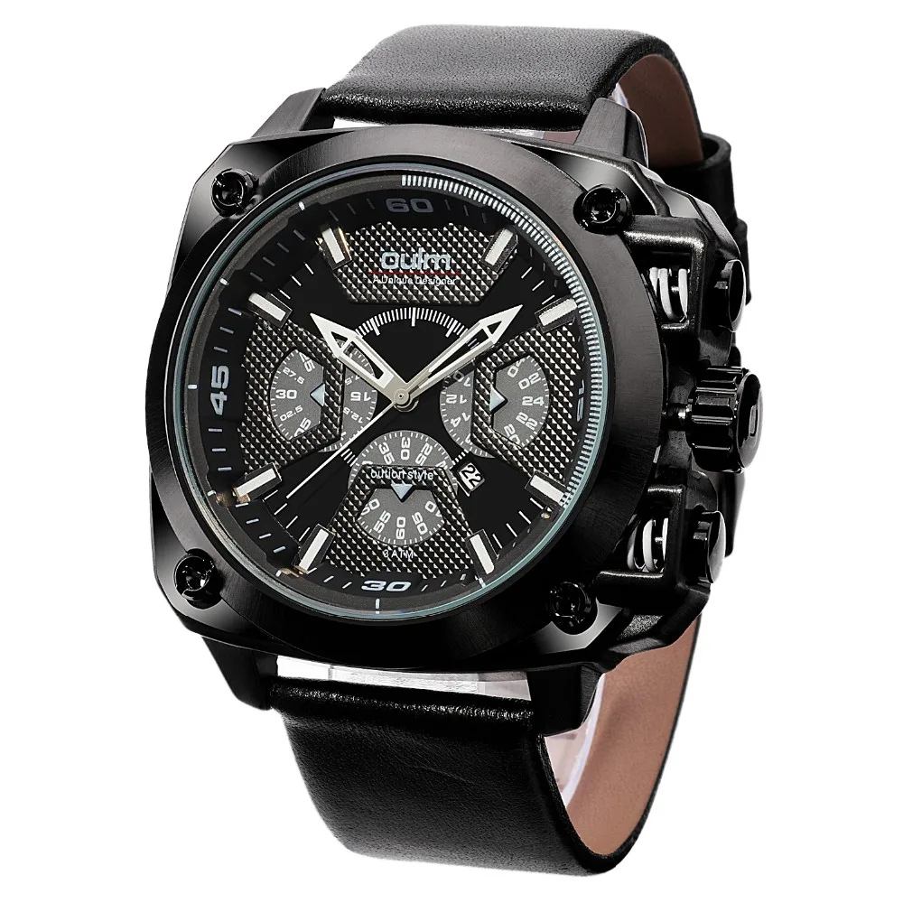 HP3705 черный чехол мужские часы спортивные Высокое качество бренд Oulm Пряжка