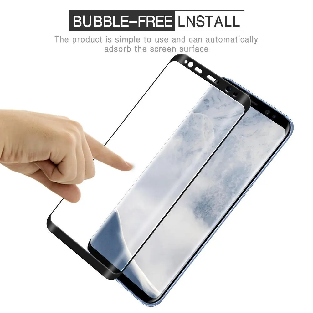 3D полное покрытие экрана стеклянная пленка для Samsung Galaxy S6 S7 Edge S8 S9 Plus + Note 8 A3 A5 A7 2017