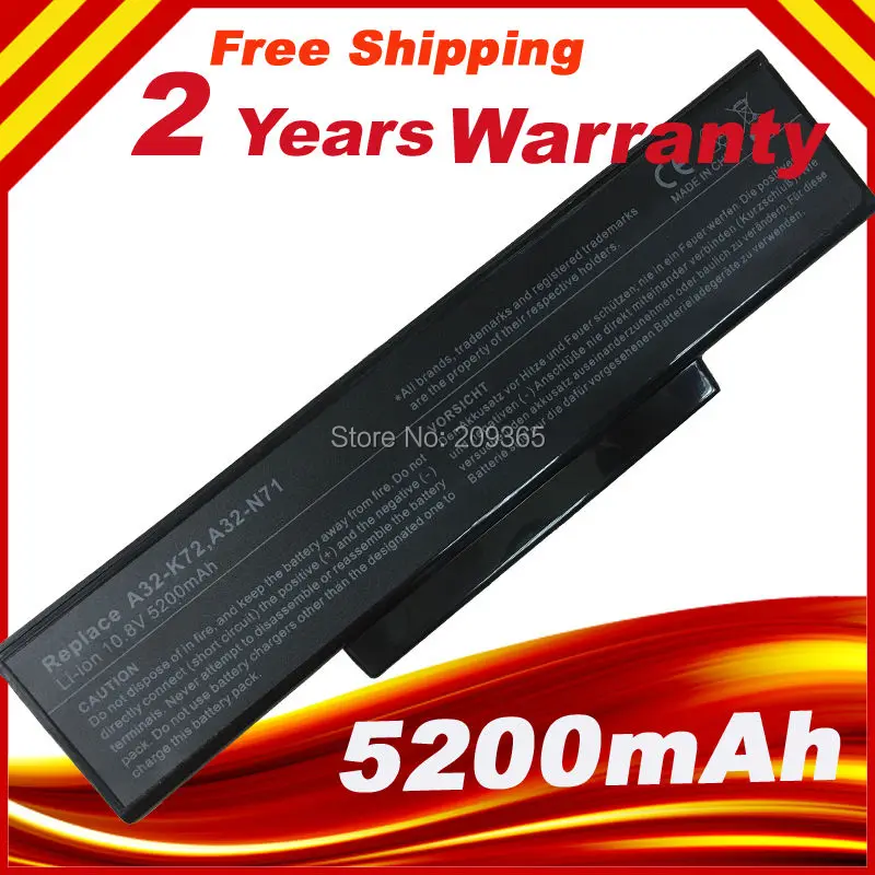 6 ячеек Аккумулятор для ноутбука ASUS A32-K72 A72 A72D A72DR A72F A72J A72JK A72JR K72 K72D K72DR K72DY K72F K72J K72JA