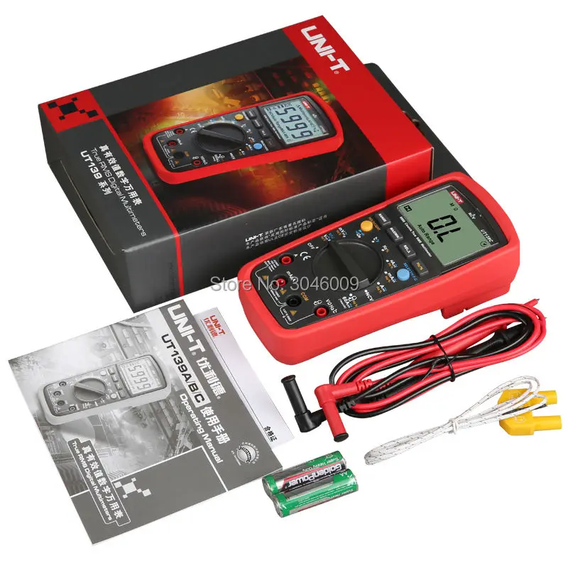 UNI-T UT139C True RMS цифровой мультиметр VFD тест NCV Тест температуры