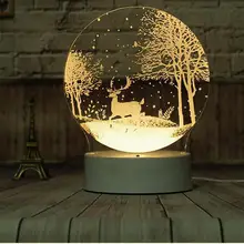 Светодиодный ночник 3D со звездой оленем одуванчиком настольная