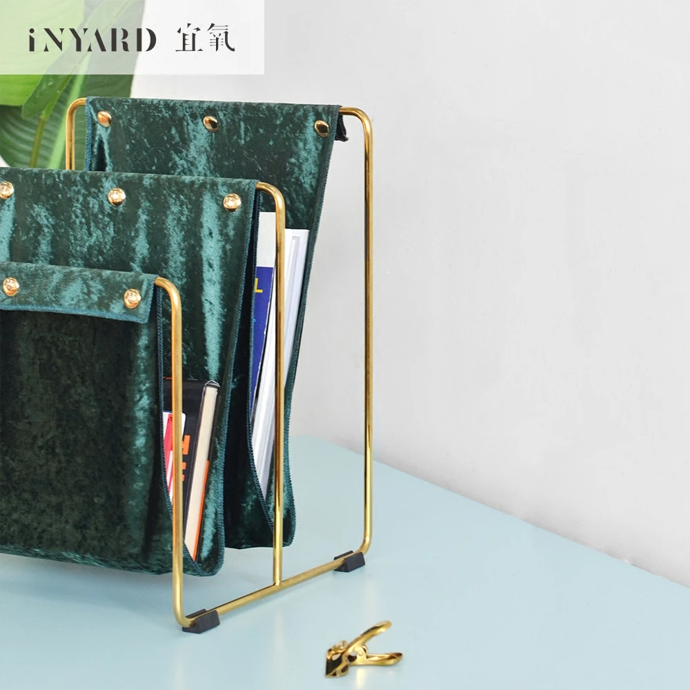 [InYard original] горный журнал стойка/Nordic позолоченный бархат стеллаж для