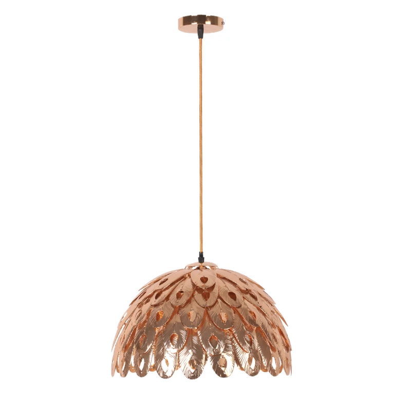 

Nordic Modern Simple Plated Gold Pendant Light Dining Room Foyer Aluminum Feather Combo Droplight LED E27 Bulb Lighting Fixture
