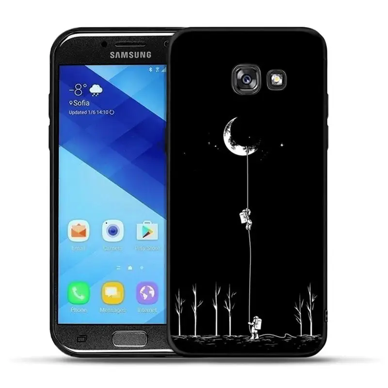 Черный матовый чехол для телефона samsung Galaxy A3 A5 A6 A7 A8 Plus художественный силиконовый чехол s для samsung A30 A50 Fundas