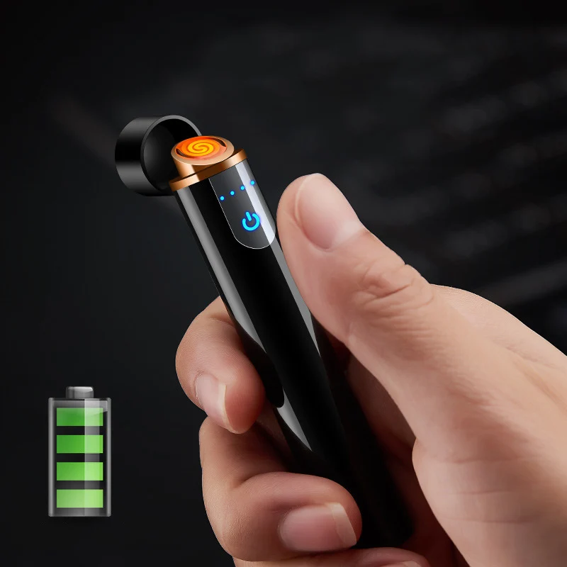 Цилиндрическая мини USB перезаряжаемая Проводная Зажигалка сенсорный датчик