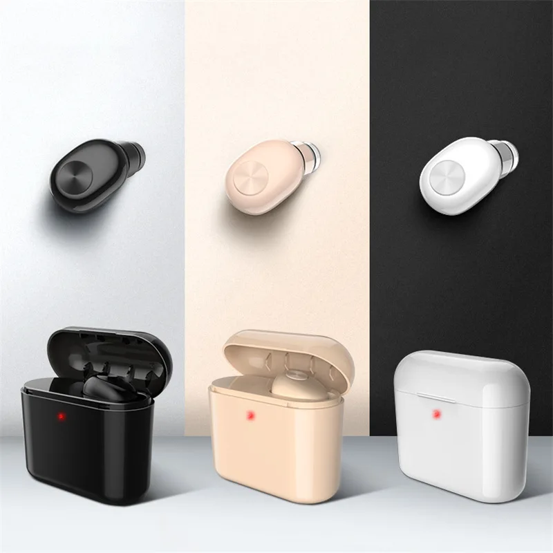 Беспроводные Bluetooth наушники одиночные с микрофоном гарнитура внешний