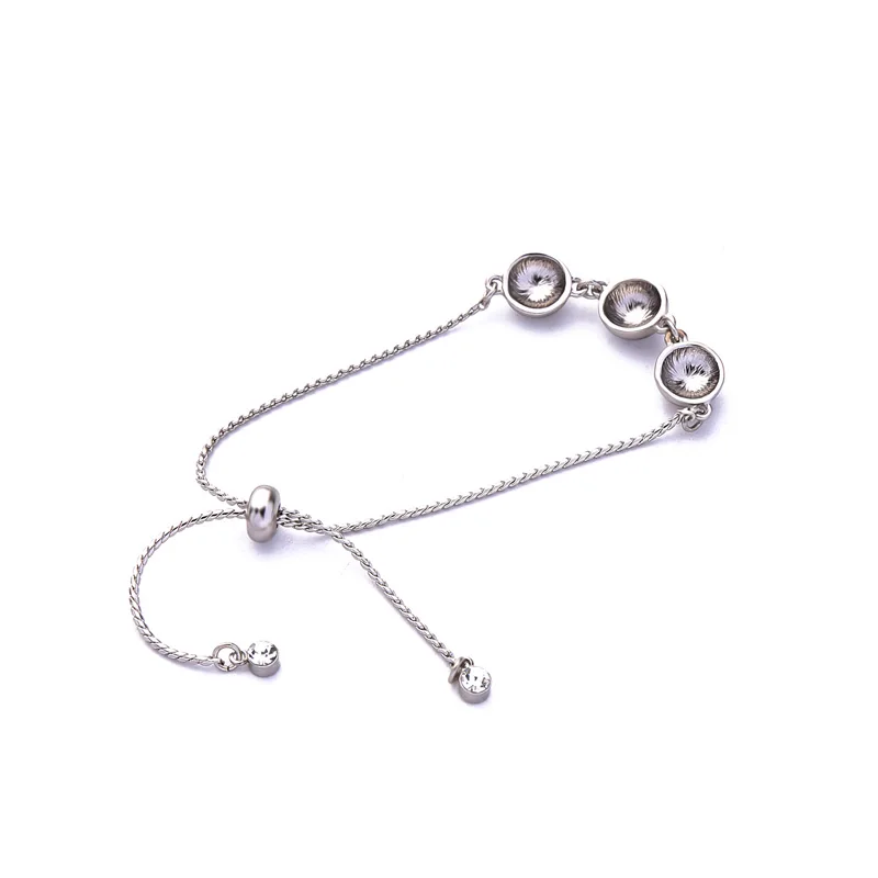 Silver Color Adjustable Bracelets For Women OL Crystal Simple Chains Anniversary Gifts 2019 Fashion Jewelry Accessories | Украшения и