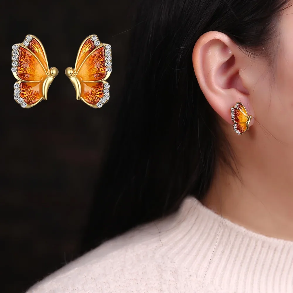 

fashion jewelry simple and elegant wild personality female butterfly earrings free shipping for women girls best gift