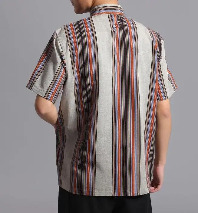 Мужские рубашки из чистого хлопка с рукавами-воланами одежда для медитации