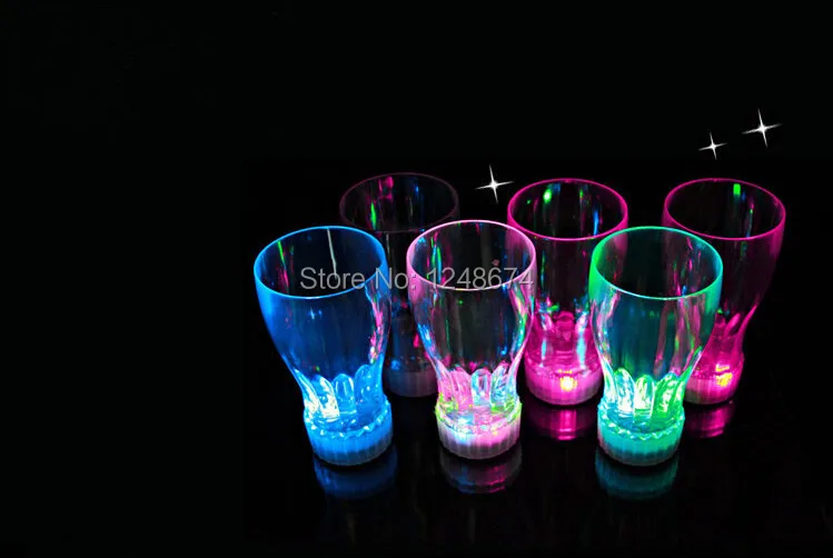 Free Shipping 3PCS Colorful LED Flashing Beer Cup Cola Mug 350ml Drink Nightclub Bar Glass for Bars Party |