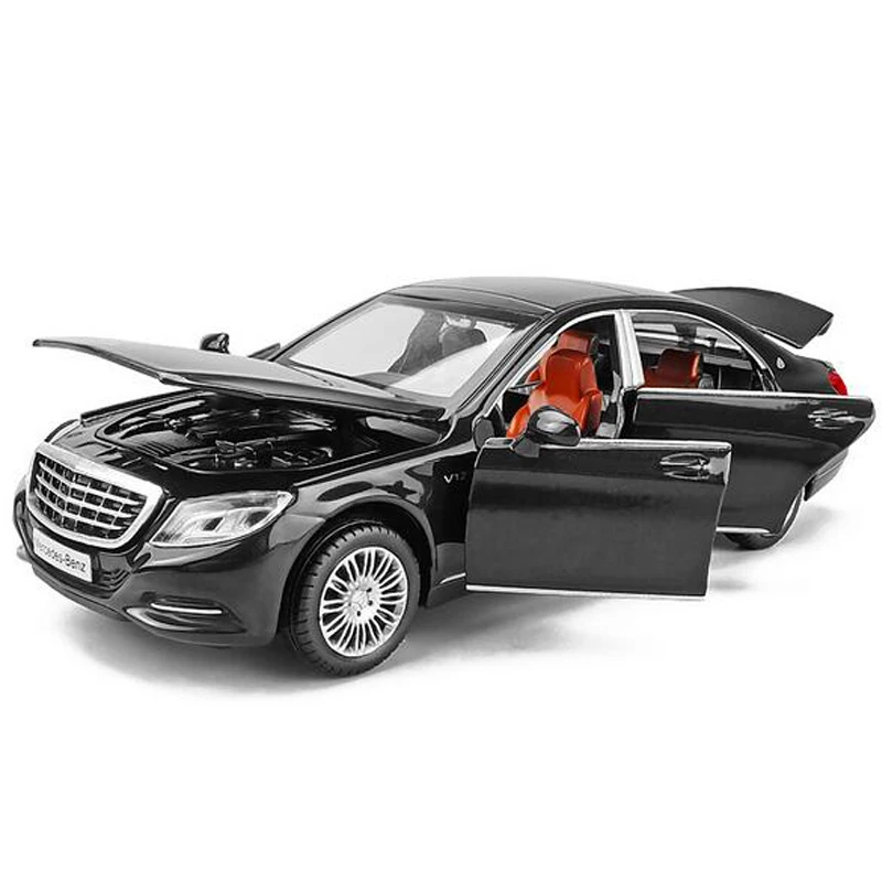 Литая металлическая игрушечная машинка 1:32 S600 автомобиль с подсветкой
